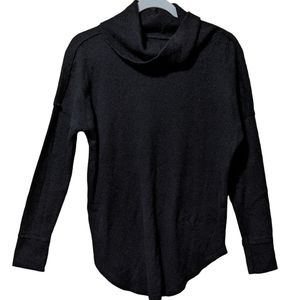 Maeve Anthropologie oversized thermal cowl neck raw seam shoulder Small